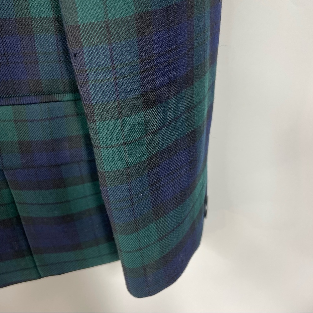 Vintage 12P Pendleton Wool Green and Blue Plaid Tartan Blazer Jacket - Picture 4 of 10